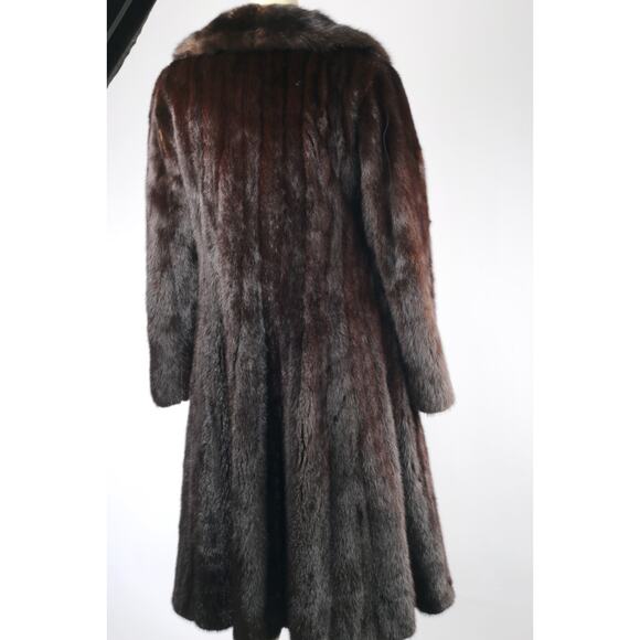 Vintage Hollywood Furs Dark Brown Long Mink Fur Winter Coat Women’s Size S Warm - Picture 9 of 16